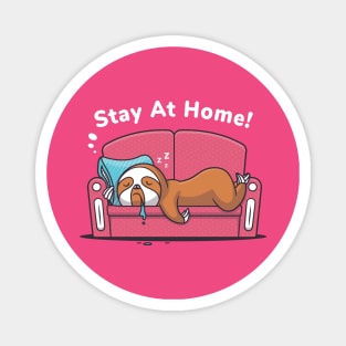 Stay At Home - Lazy Sloth Magnet